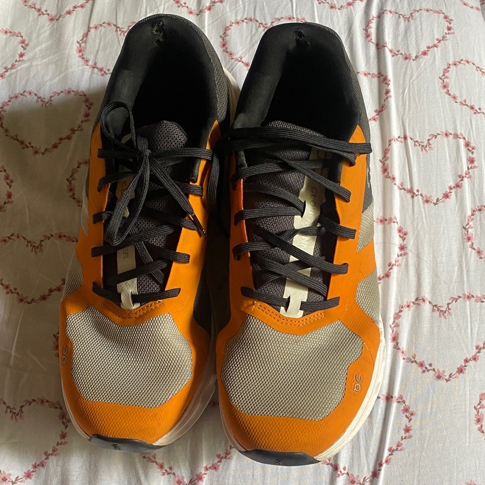 On Running Men's Orange and Gray Athletic Shoes